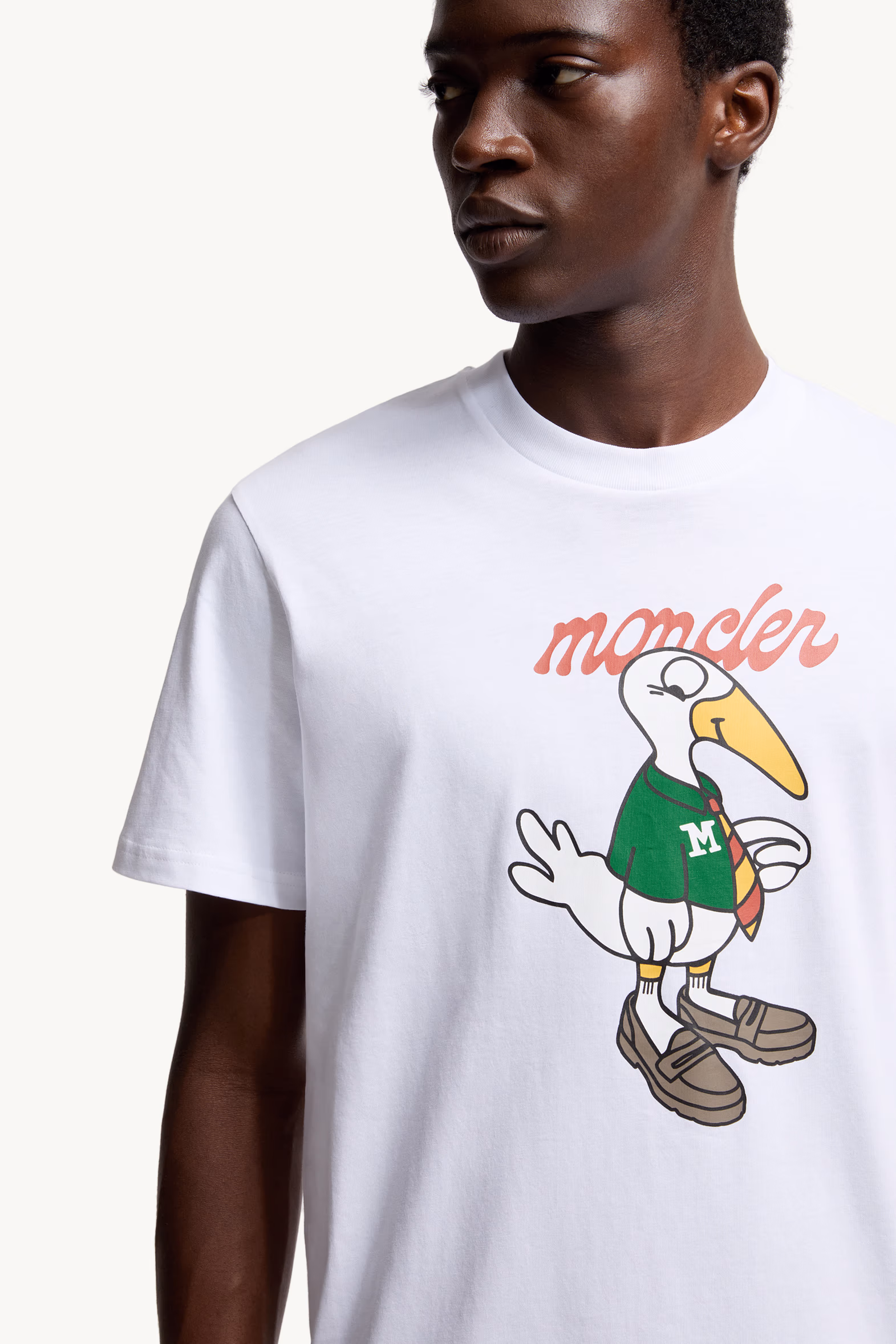 Mascot Logo Cotton T-Shirt Men White Moncler 6